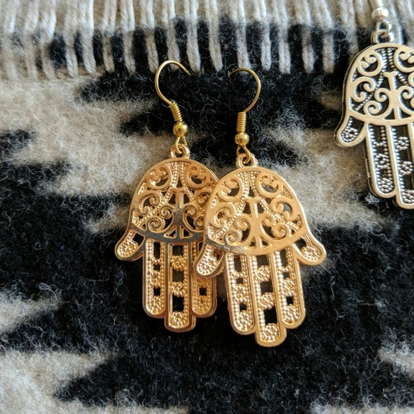 Boho Gypsy Sisters Jewelry - Hamsa Hand of Fatima Earrings